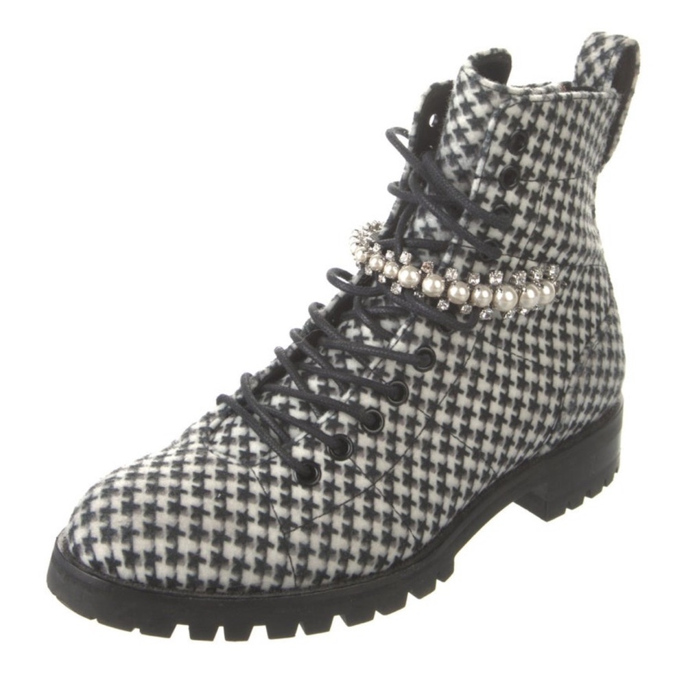 Jimmy Choo Pearl Accent Combat Boots